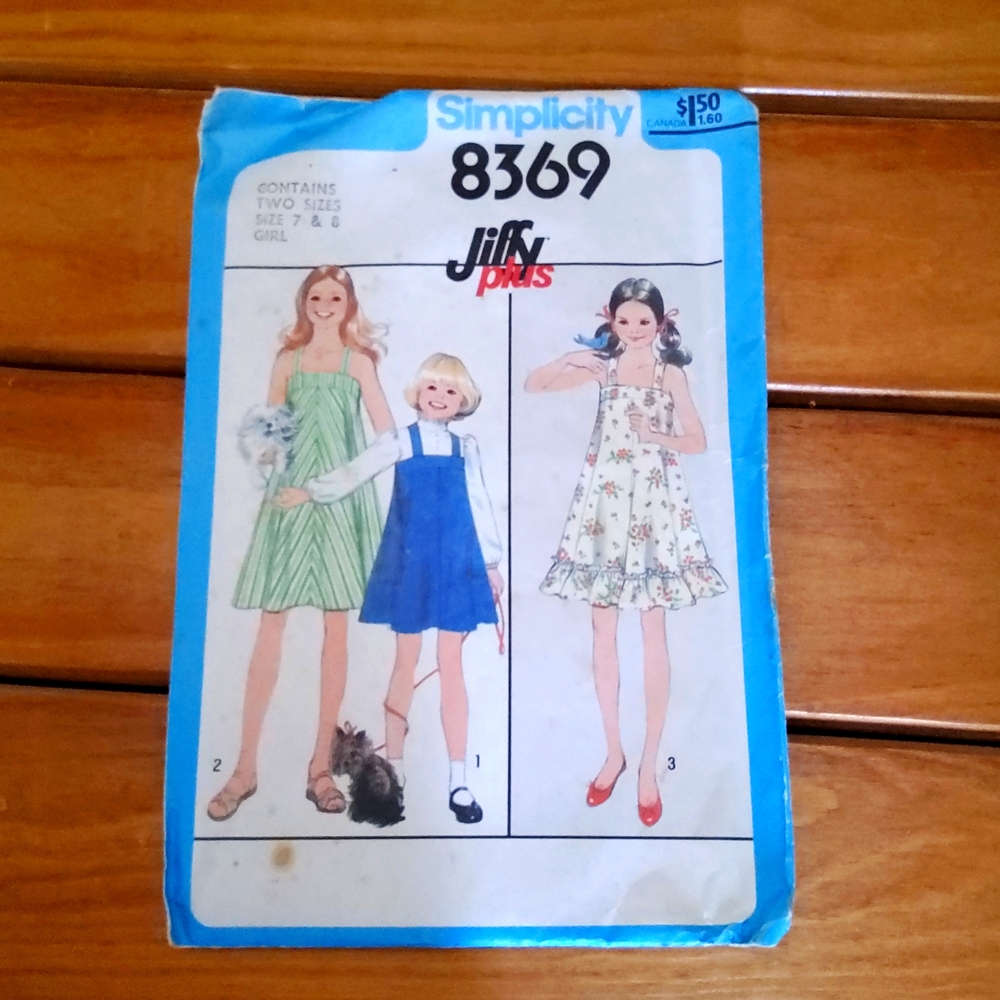 Vintage girls dress sewing pattern